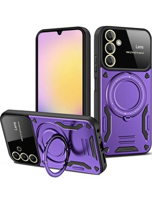 Bezos Samsung Galaxy A26 Kılıf Joy Lens Standlı Kapak - Mor