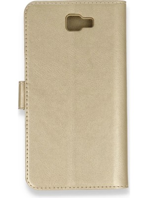 Bezos Samsung Galaxy J7 Prime Kılıf Trend S Plus Kapaklı Kılıf - Gold
