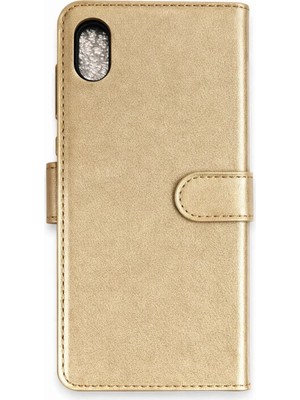 Bezos Apple iPhone Xs Max Trend S Plus Kapaklı Kılıf - Gold