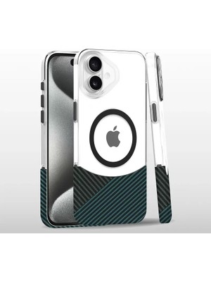 Bezos Joko Apple iPhone 16 Carbon Puzzle Magsafe Kapak - Açık Mavi