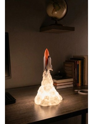 SPIRA3D Baskı Dekoratif Uzay Mekiği Gece Lambası - LED Masa Lambası
