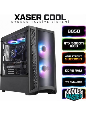 Xaser Cool X190 Ryzen 7 9800X3D 16GB Ddr5 Ram 1tb M.2 Nvme SSD 16GB RTX5060TI Sıvı Soğutmalı Oyuncu Bilgisayarı