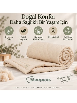 Sleepoos El Yapımı %100 Organik Pamuk Yorgan 195X215