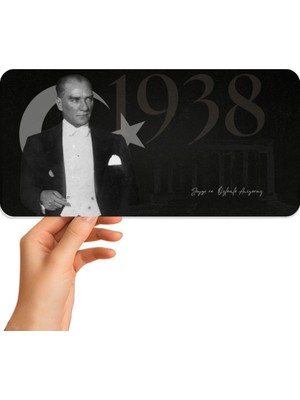 Çılgıntrend Atatürk Metal Tabela - 10 Kasım Saygı ve Özlemle Anıyoruz Dekoratif Levha 14.5X29.5 cm
