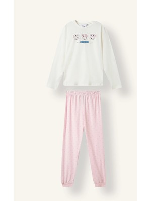DeFacto %100 Pamuk Pochacco Baskılı Uzun Kollu 2'li Pijama Takımı Kız Çocuk I5385A826AU