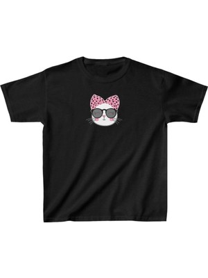Unisex Çocuk Baskılı T-Shirt - Siyah
