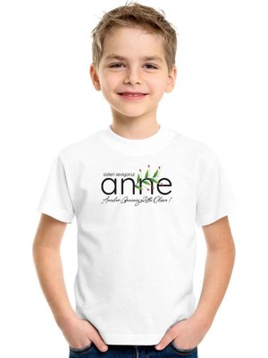 Unisex Çocuk Baskılı T-Shirt - Beyaz
