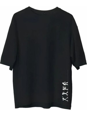 Erkek Baskılı T-Shirt Kısa Kol Bisiklet Yaka Regular Fit Rahat Kalıp Günlük Tişört - Siyah