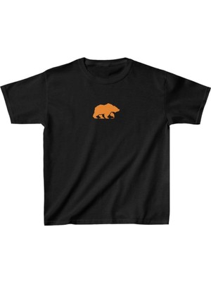 Unisex Çocuk Baskılı T-Shirt - Siyah