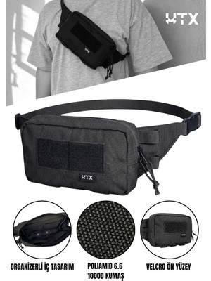 UTX Grovuxa Siyah Rengi Çok Bölmeli Unisex Outdoor Bel Ve Omuz Çantası