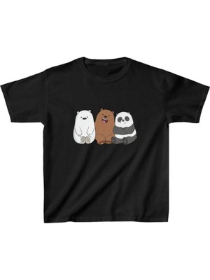Çocuk Unisex Baskılı T-Shirt - Siyah