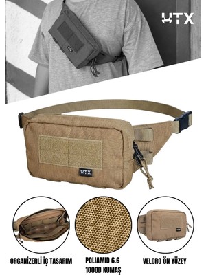 UTX Grovuxa Çöl Rengi Çok Bölmeli  Outdoor Bel Ve Omuz Çantası