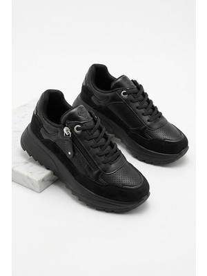 Albishoes Kadın Fermuarlı Ortopedik Ultra Yumuşak Taban Kışlık Mevsimlik Kadın Sneaker Spor Ayakkabı