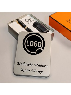 Hediye Vakti Firmaya Özel Logo Baskılı Dolma Kalem Mürekkep Seti - Metal Kutulu Kurumsal Şirket Hediyesi