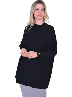 Invee Körüklü Triko Tunik Siyah 6250