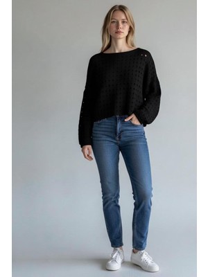 Grizum Delikli Crop Kazak