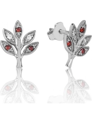 Pileli Store 925 Ayar Gümüş Sevgi Dalı Çivili Küpe