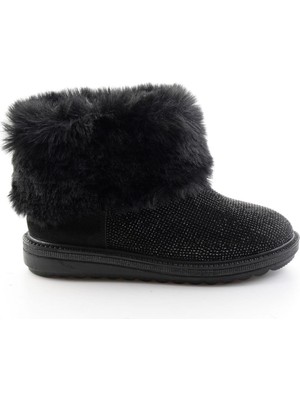 Bambi Siyah Taşlı  Kadın Bot & Bootie K02834260087
