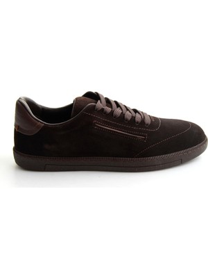 Bambi Kahve Süet Hakiki Deri Erkek Sneaker E01593000302