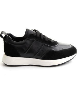 Bambi Siyah Napa Hakiki Deri Erkek Sneaker E01774057943