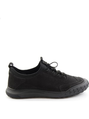 Bambi Siyah Nubuk Hakiki Deri Erkek Sneaker E01076378501