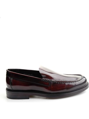 Bambi Bordo Açma Hakiki Deri Erkek Loafer Ayakkabı E01648502614