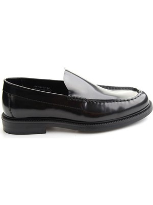 Bambi Siyah Açma Hakiki Deri Erkek Loafer Ayakkabı E01648502614