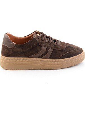 Bambi Kahve Süet Hakiki Deri Kadın Sneaker K01753222202