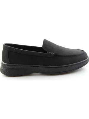 Bambi Siyah Nubuk Hakiki Deri Kadın Loafer Ayakkabı K01007979401