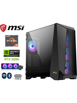 MSI Gzone Aı Amd Ryzen 9 9950X3D / Nvidia Rtx 5090 32GB / 96GB Ddr5 / 4tb M.2 SSD / 360MM Sıvı Soğutma Gaming Masaüstü Bilgisayar