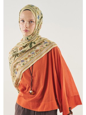 Fresh Scarfs Flora Echo Desen Soft Viskon Şal Sarı