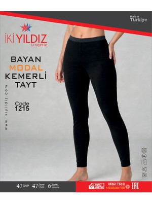 İki Yıldız Kadın Modal Kemerli Günlük Tayt 1215 3'lü Paket