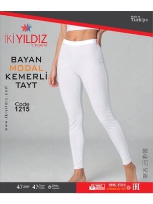İki Yıldız Kadın Modal Kemerli Günlük Tayt 1215 3'lü Paket