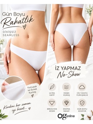 ogonline Don Amor Lazer Kesim Brazilian Model Dikişsiz Iz Yapmayan Seamless Kadın Külot
