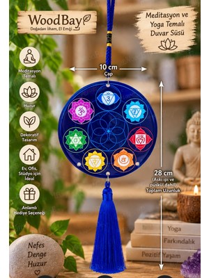WoodBay Meditasyon Yoga Temalı Duvar Süsü 10 cm Çap Püsküllü Dekoratif Askı – Farklı Modeller