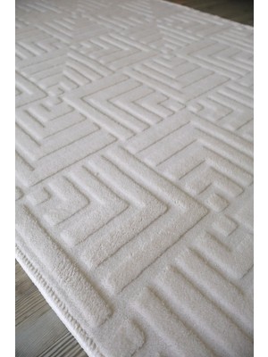 Merinos Çeşme Elit Kabartmalı Salon Koridor Mutfak Yolluk Kaymaz Taban Krem Halı