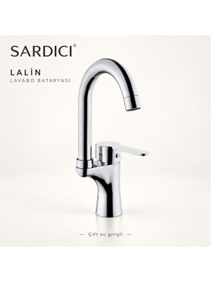 Sardıcı Lalin Lavabo Bataryası Krom Pirinç Gövde Çift Su Girişli Tam Takım