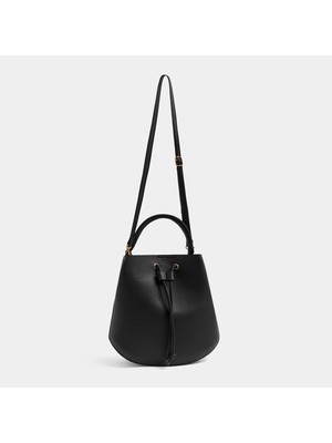 Mudo Kadın Siyah Büzgülü Omuz Çantası