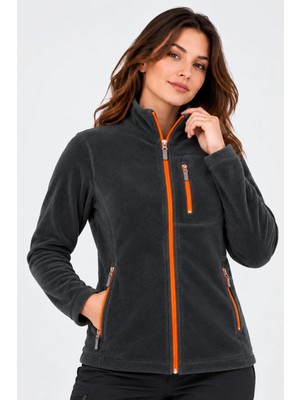 Genıus Store Kadın Polar Tam Fermuarlı Outdoor 3 Cepli Polar Ceket