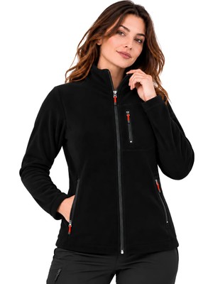 Genıus Store Kadın Polar Tam Fermuarlı Outdoor 3 Cepli Polar Ceket