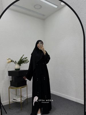 Nazzain Inci Papatya Abaya Siyah