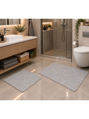 Talvora Home Premium Seri Özel Kaymaz Taban 2lı Banyo Paspas 50*60VE60*100
