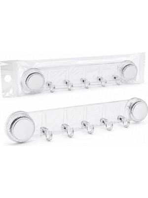 Marsilyan 10 Adet Plastik Poşetli 5 Kollu - Vakumlu Delux Askısı Yapışkanlı 38.5cm - 5cm (4887)