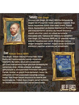 Art Of Legacy Van Gogh Yıldızlı Gece (1889) Kırlent Kılıfı