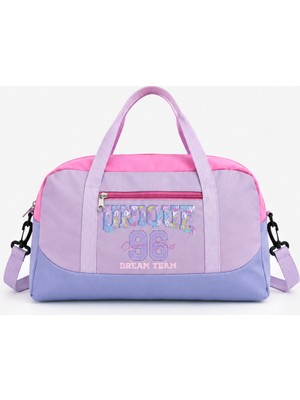 İcone Bag Kız Çocuk Unique Baskılı Spor Çanta, Cepli Spor Çanta, Fermuarlı Detaylı Çocuk Spor Çanta
