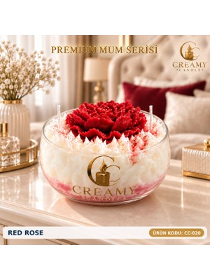 Creamy Candle Red Rose