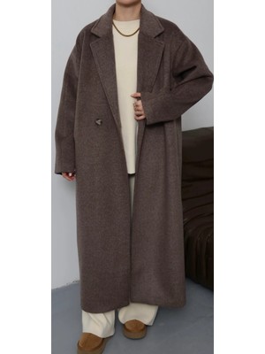 Serhane Oversize Katlanan Yaka New Klasik Kaşe Kaban