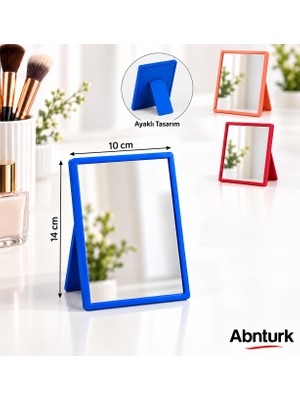 Abnturk 10X14CM Lüx Renkli Masa Aynası-Plastik Çerçeveli Kaliteli Makyaj  Banyo Tıraş Aynası