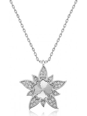 Pileli Store 925 Ayar ​gümüş Lotus Çiçeği Kadın Gümüş Kolye