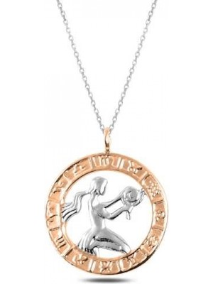 Pileli Store ​925 Ayar Gümüş Rose Başak Burcu Kadın Gümüş Kolye